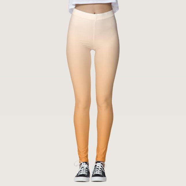Clean Orange Flat Shading Graphic Leggings (Front)