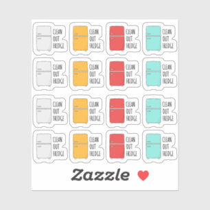 Clean Out Fridge Retro Refrigerator Chore Planner Sticker