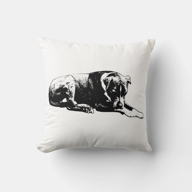 Clean Outline Dog Pillow (Front)
