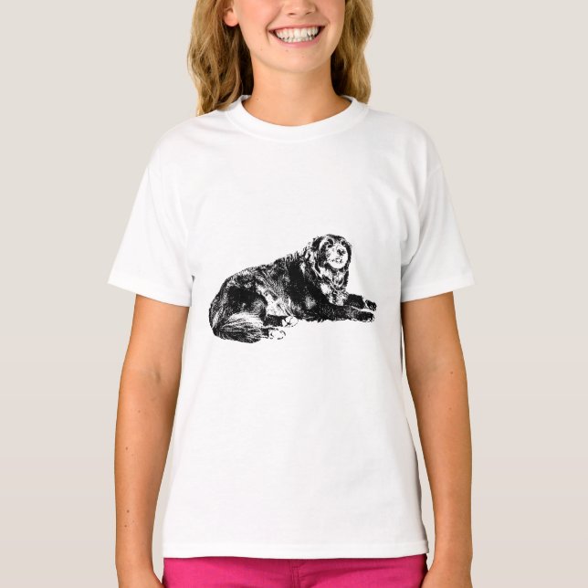Clean Outline Dog Tee with Fall Energy (Front)