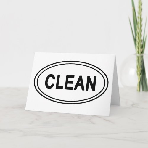 CLEAN OVAL STICKER Sober Sobriety Recovery AA Card