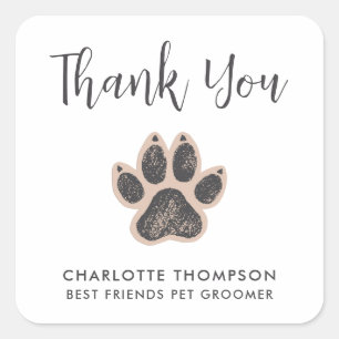 Clean Pet Groomer Thank You Sticker