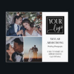 Clean Photo Collage Logo Professional Photographer Flyer<br><div class="desc">Double sided flyer for a professional photographer,  where you can showcase three of your photos along with your logo. Add your name and specialty or title or service on the cover. The back features faux gold spatter,  another logo,  and your contact information in black.</div>