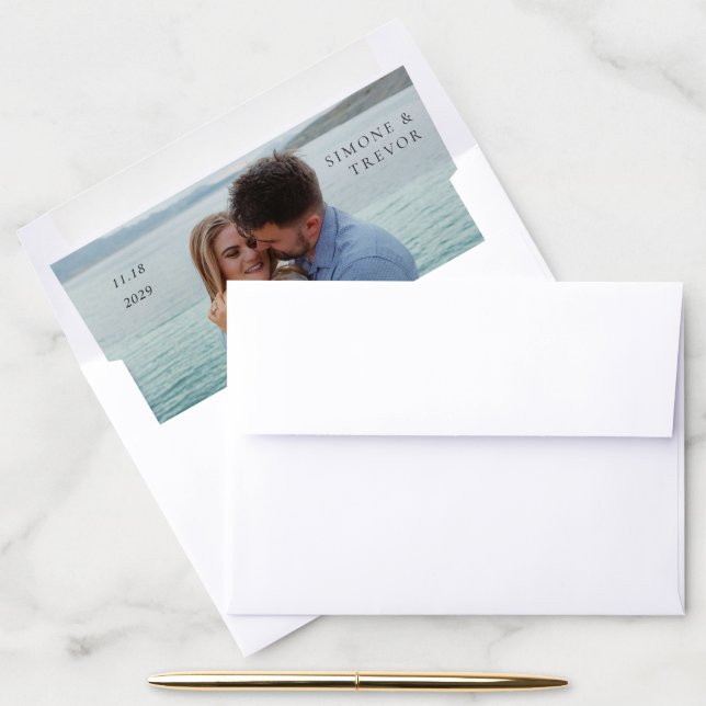 Clean Photo Modern Wedding Envelope Liner (Desk)