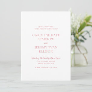 Clean Pink QR Code Elegant Wedding Save The Date