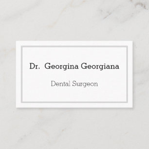 Clean & Plain Dental Surgeon Business Card