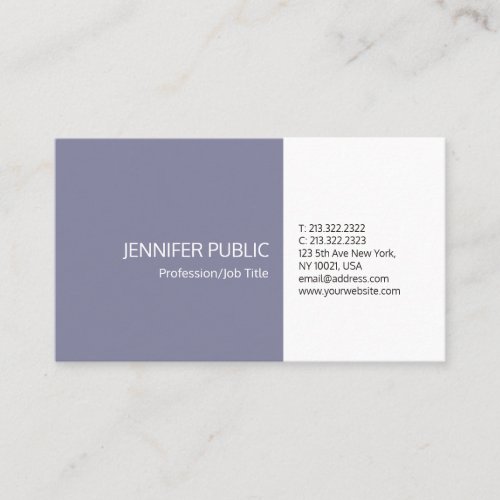 Clean Plain Elegant Colors Modern Professional Business Card