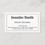 [ Thumbnail: Clean & Plain Interior Decorator Business Card ]