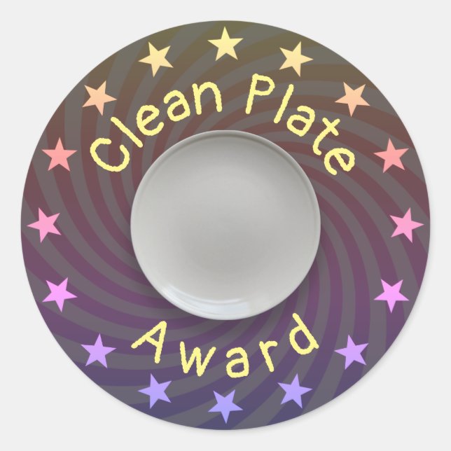 Clean plate award classic round sticker (Front)