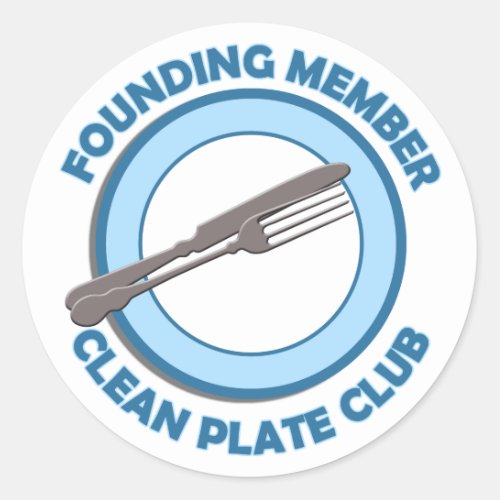 Clean Plate Club Founding Member Classic Round Sticker