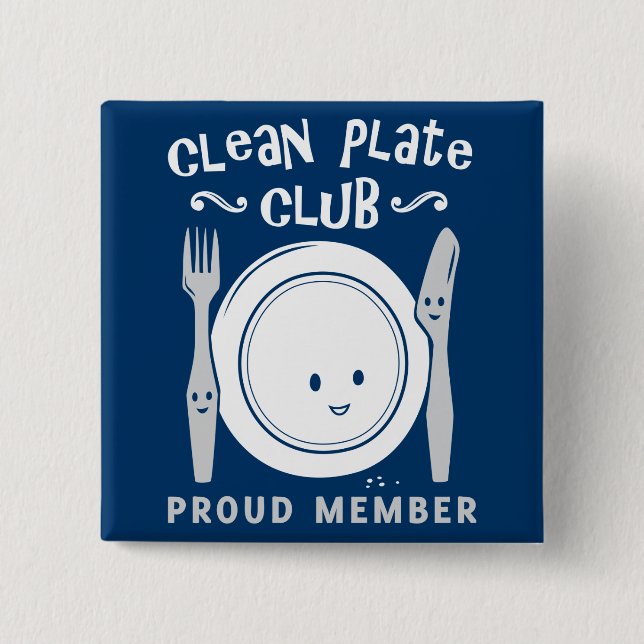 Clean Plate Club Pinback Button (Front)