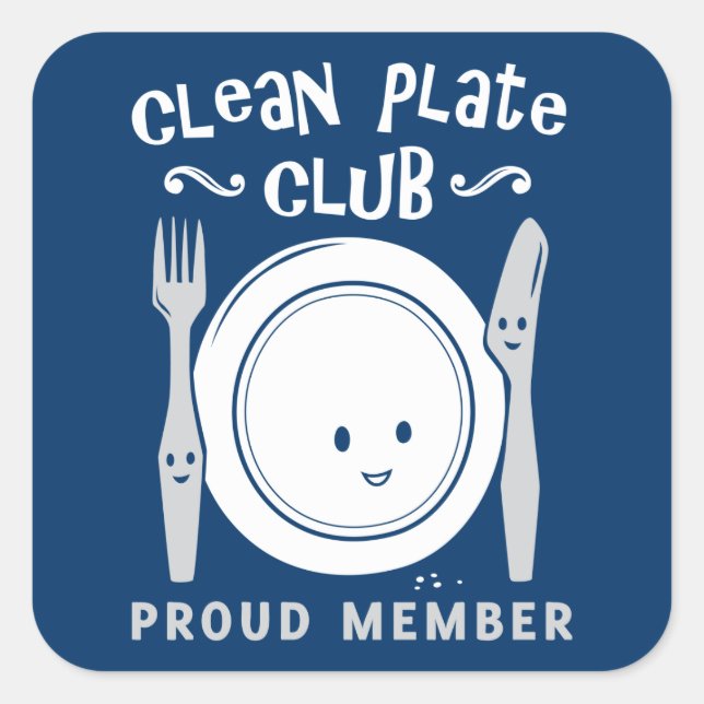 Clean Plate Club Square Sticker (Front)