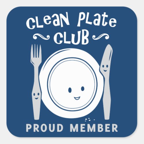 Clean Plate Club Square Sticker