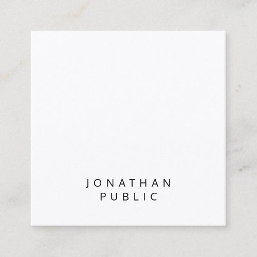 Clean Professional Design Fashionable Template Square Business Card