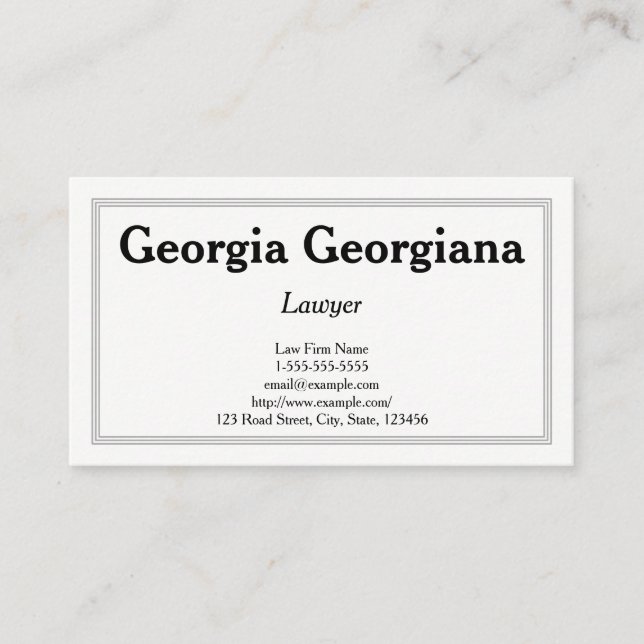 Clean & Professional, With Triple-Line Border Business Card (Front)
