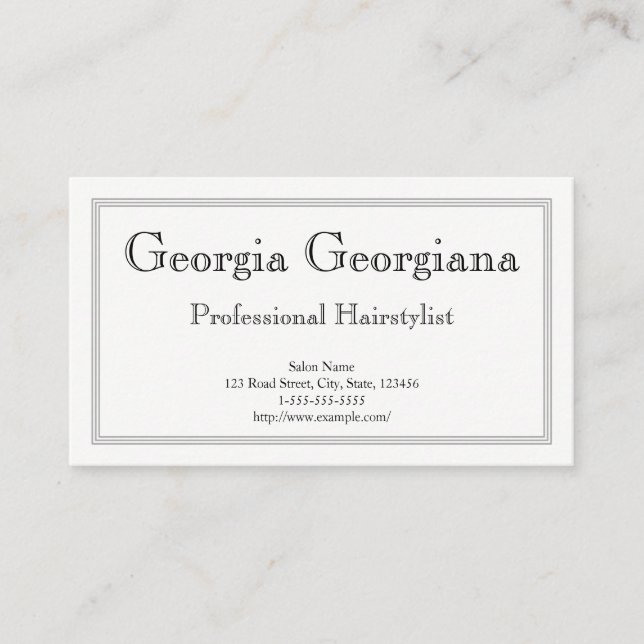 Clean & Professional, With Triple-Line Border Business Card (Front)