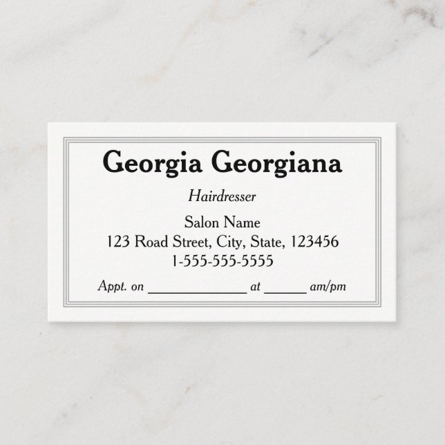 Clean & Professional, With Triple-Line Border Business Card (Front)