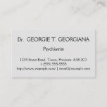 [ Thumbnail: Clean Psychiatrist Business Card ]