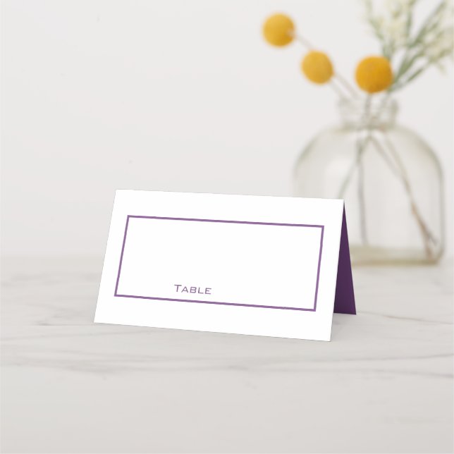 Clean Purple and White Place card (Front)