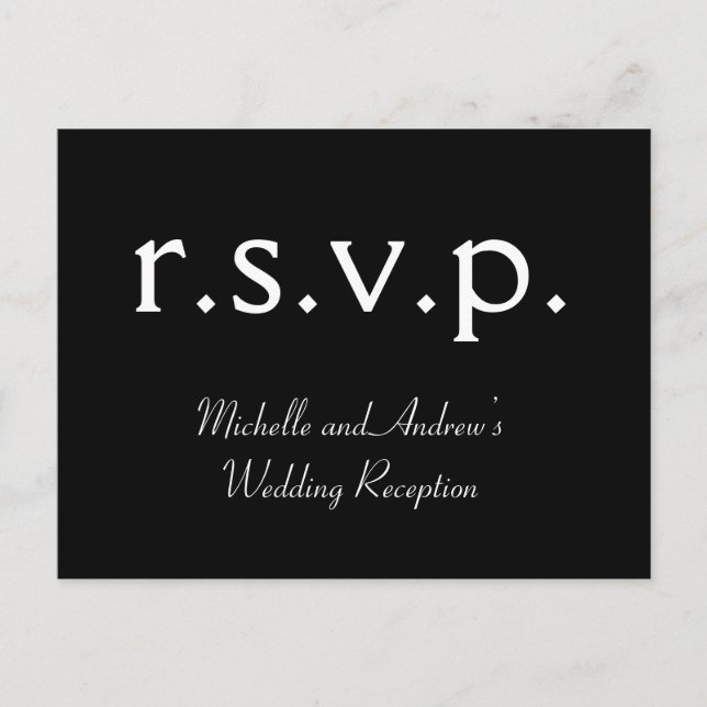 Clean "r.s.v.p." Postcard (Front)