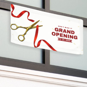 Clean Red and White Professional Grand Opening Banner