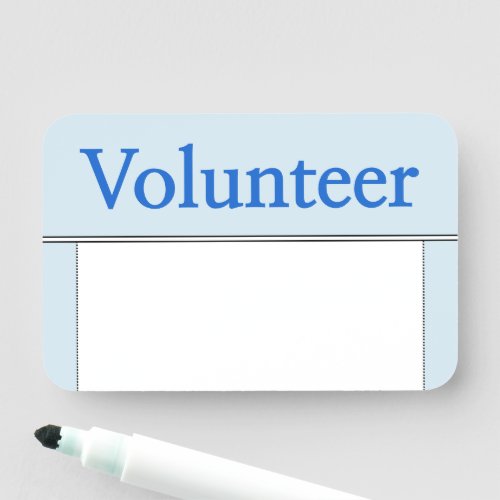 Clean Respectable Volunteer Name Tag