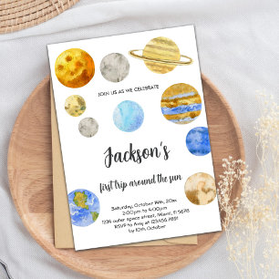 Clean Rocket Galaxy Theme Invitation