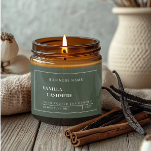 Clean Sage Green Small business Candle Label