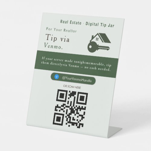 Clean Scan to Tip QR Code Sign | Venmo Tips