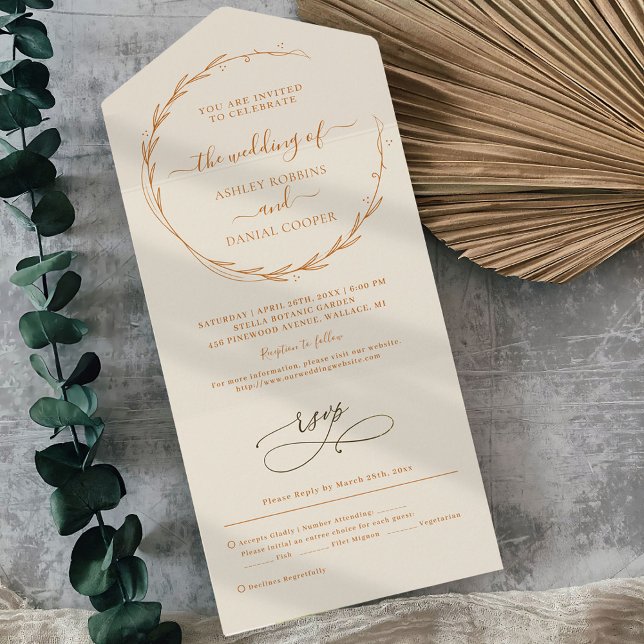 Clean Script Wedding All In One Invitation (Creator Uploaded)