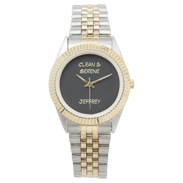 Clean & Serene Wrist Watch, Two Tone, Unisex Watch (Front)