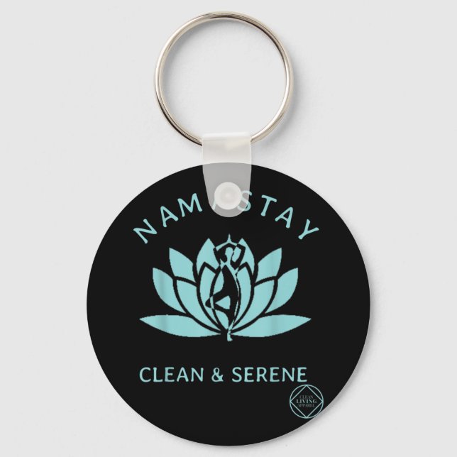 Clean & Serene Yoga Narcotics Anonymous Keychain (Front)