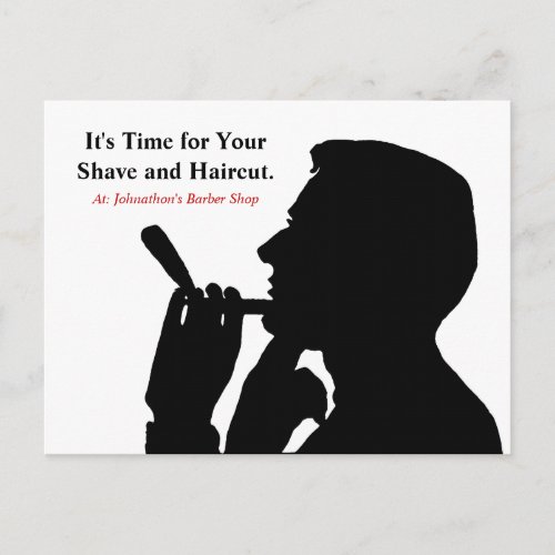 Clean Shave Barber Shop Hair Appointment Reminder Postcard