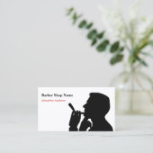 Clean Shave Barber Shop Hair Stylist For Men Business Card (Standing Front)
