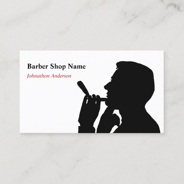 Clean Shave Barber Shop Hair Stylist For Men Business Card (Front)