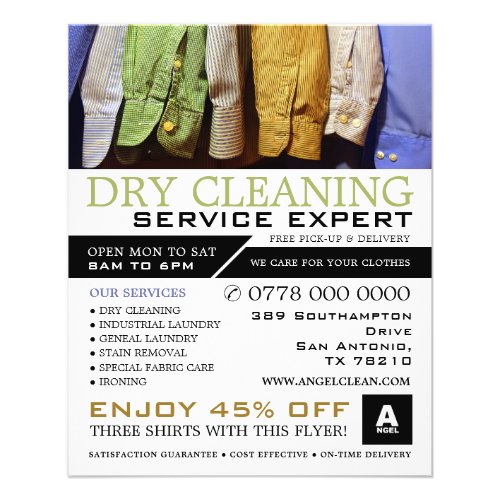 Clean Shirts Dry Cleaners Cleaning Advertising Flyer
