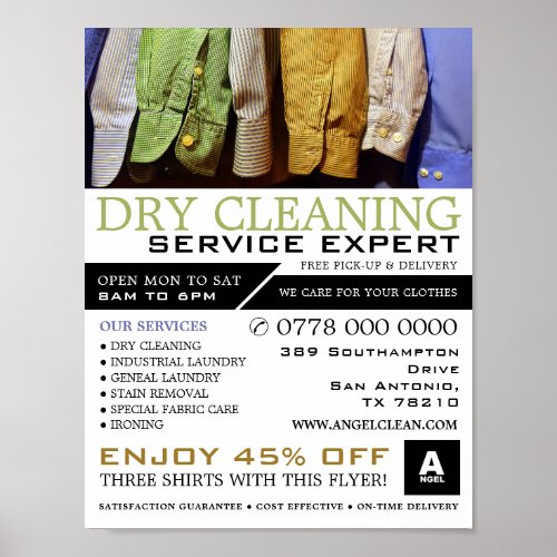 Clean Shirts Dry Cleaners Cleaning Advertising Poster