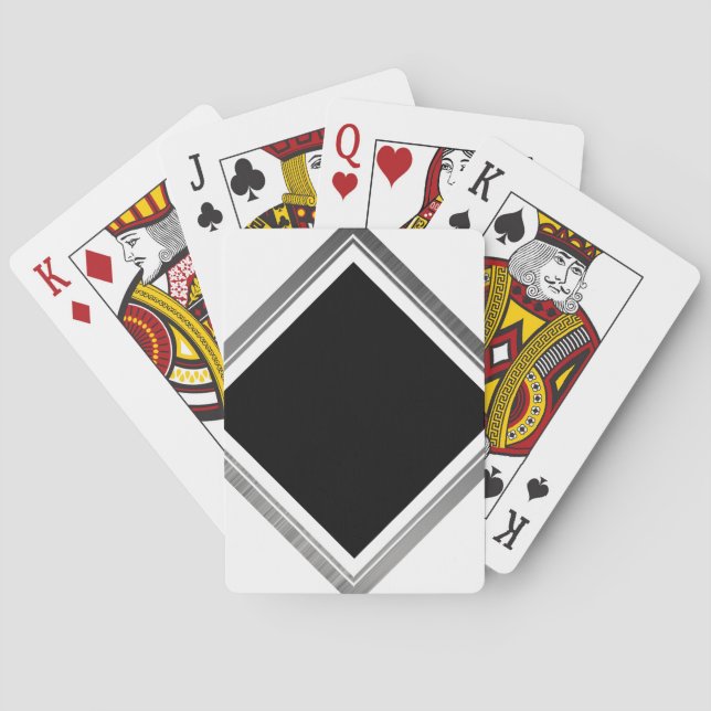 Clean Silver Metallic Edge Border Poker Cards (Back)