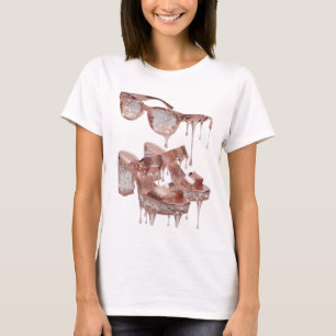 Clean Silver ROSE GOLD GLAMOUR Artistic Motif T-Shirt