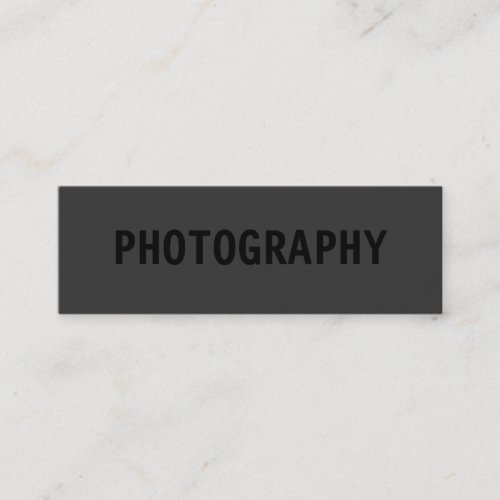 Clean Simple Black Out Photographer Business Card