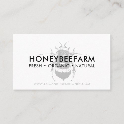 Clean simple Bumble Bee Apiary Honey Business Card