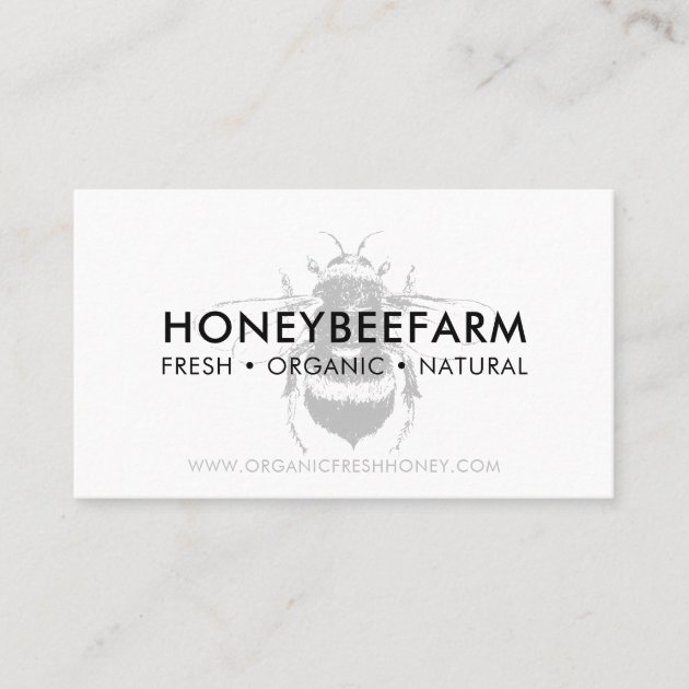 Clean simple Bumble Bee Apiary Honey Business Card