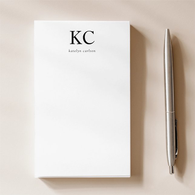Clean Simple Classic Initial Monogram Post-it Notes (Creator Uploaded)