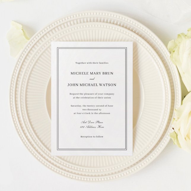 Clean Simple Classy Elegant Minimalist Wedding Invitation (Creator Uploaded)