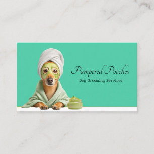 Clean Simple Dog Groomer  Business Card