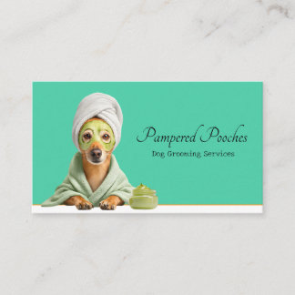 Clean Simple Dog Groomer  Business Card