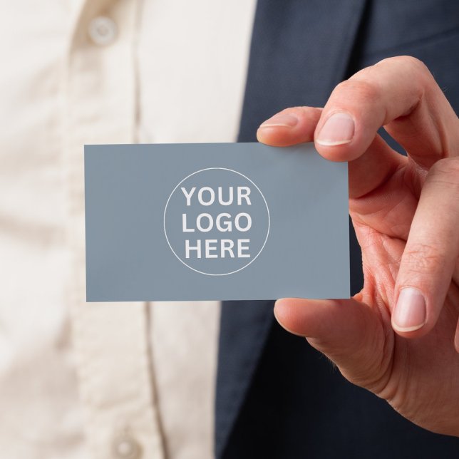 Clean Simple Dusty Blue Professional  Business Card (Creator Uploaded)