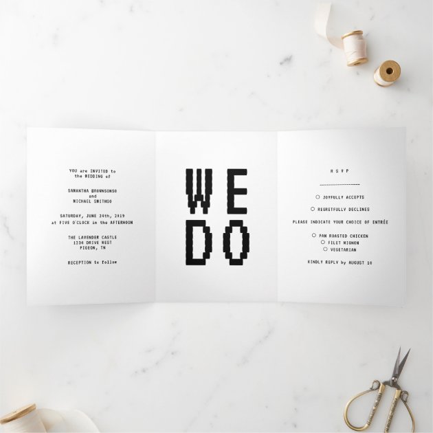 Clean Simple Formal minimal We Do Gamer Tri-Fold Card