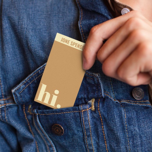 Clean Simple hello hi Typography Casual Business Card (Creator Uploaded)