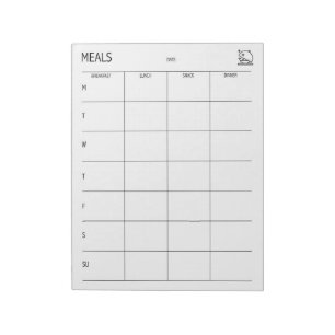 Clean + Simple Meal Planner Notepad